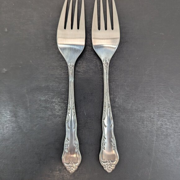 Hanford Forge Stainless Steel Dinner Forks Floral Design Set of 4 - Picture 7 of 11